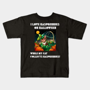 cat raspberry Halloween Kids T-Shirt